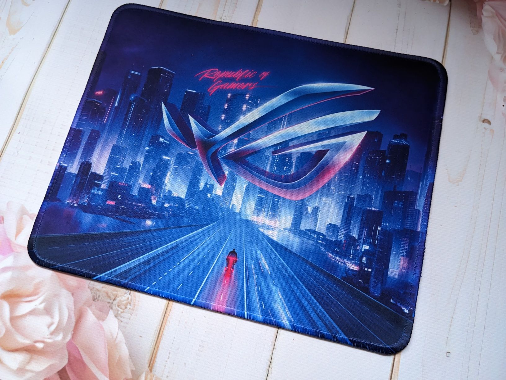 Килимок 25×21см Asus ROG синій, прошитий коврик для мишки, миші, мышки