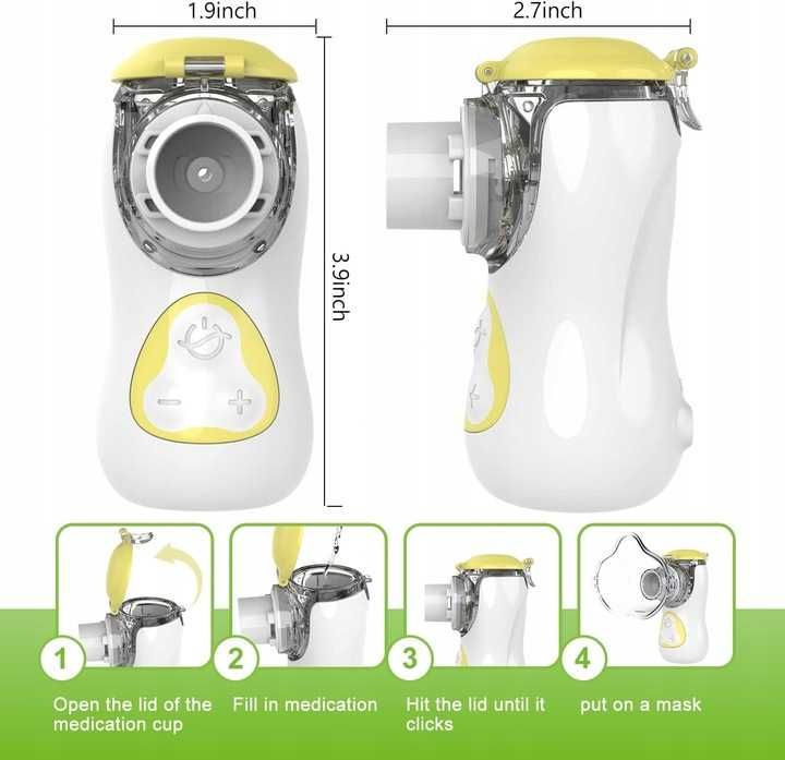 FEELLIFE Air Pro VIII Inhalator siateczkowy , cichy, USB, 3 tryby B+&B