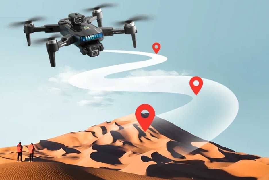 Dron XT505 Kamera WIFI 2000m GPS 3X BATERIA UNIKANIE Przeszkód