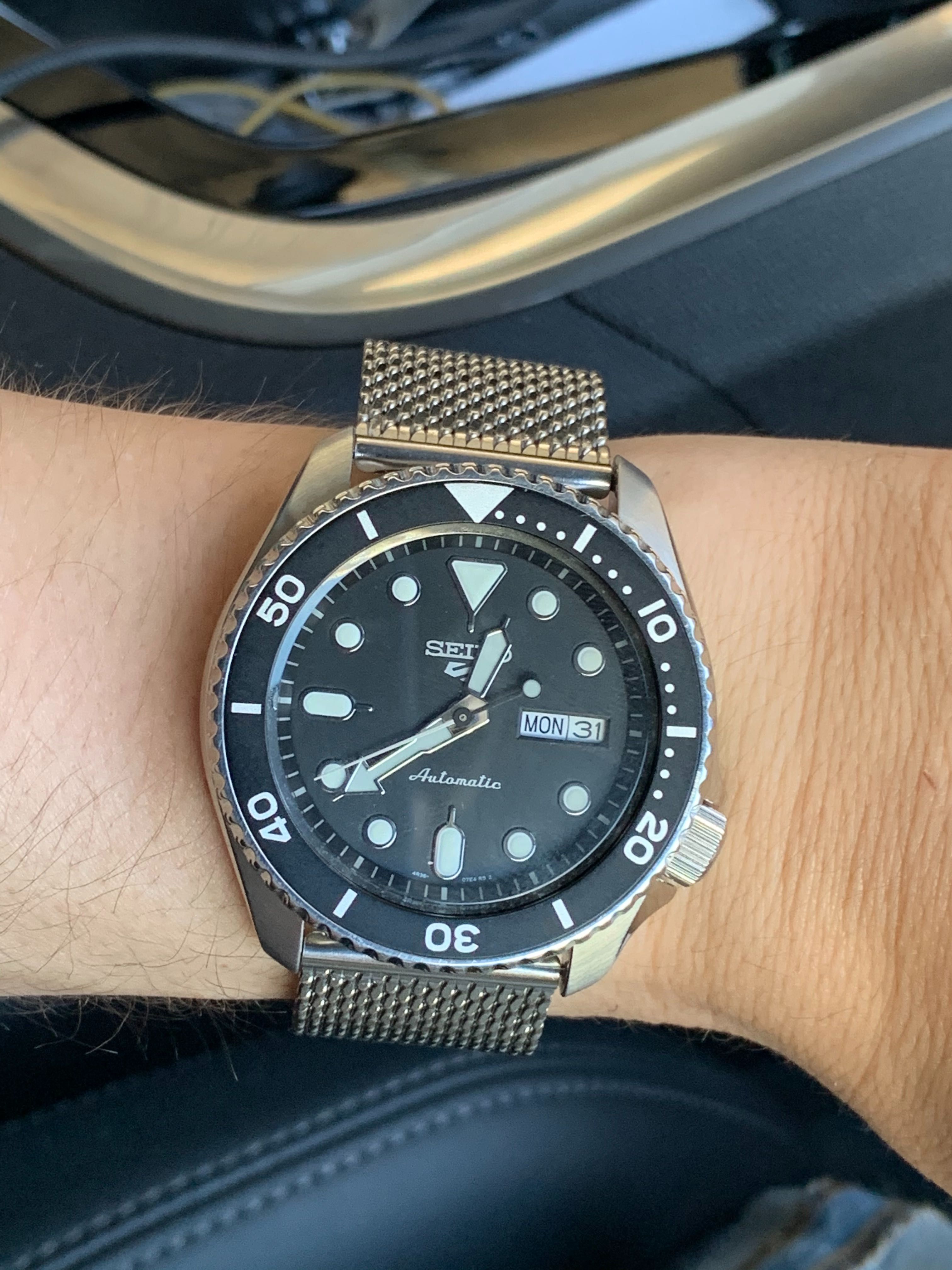 Mesh ремешок черный браслет для часов на Casio, Vostok Миланская петля