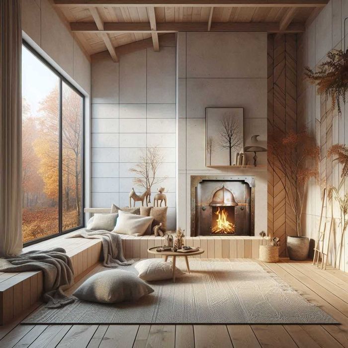 Portal kominkowy miedziany