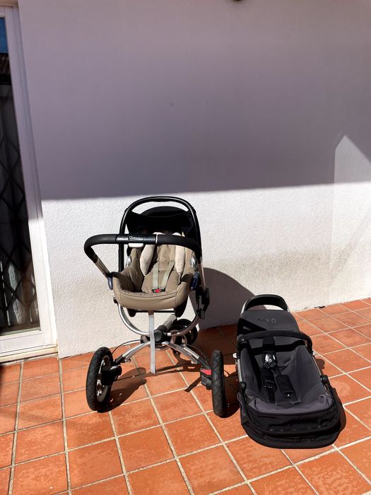 Carrinho de bébé + cadeira auto + base isofix