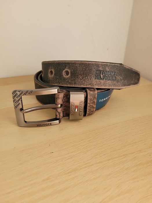 Brązowy męski skórzany pasek Tommy 130 cm