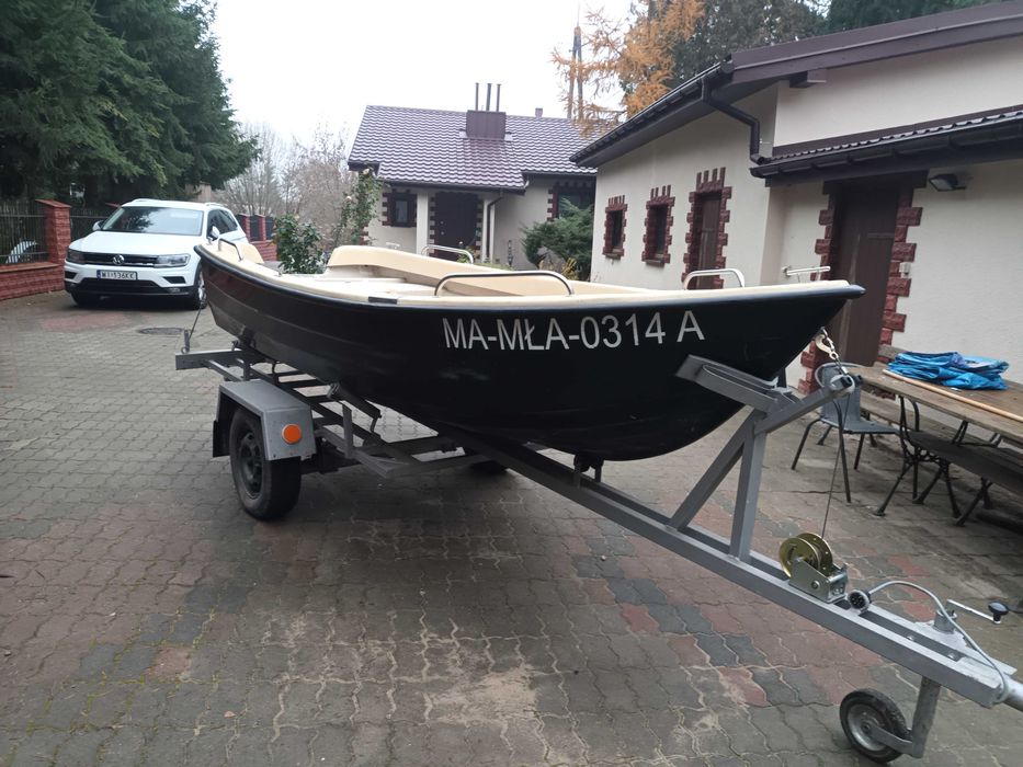 Łódź wędkarska + wozek transportowy