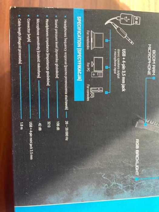 Наушники Fury Phantom Blue проводные складные