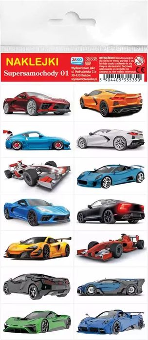 Naklejki. Supersamochody. Jako