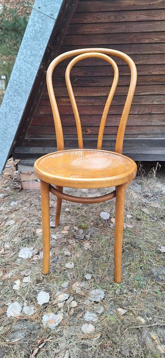 Fameg Radomsko krzesło gięte A-18 drewniane jasny brąz Vintage PRL