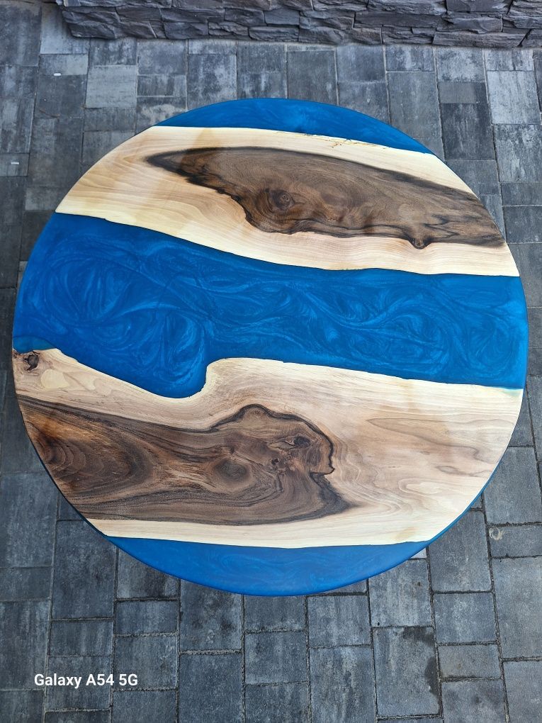 Stół z żywicy epoksydowej Unikat 80 cm