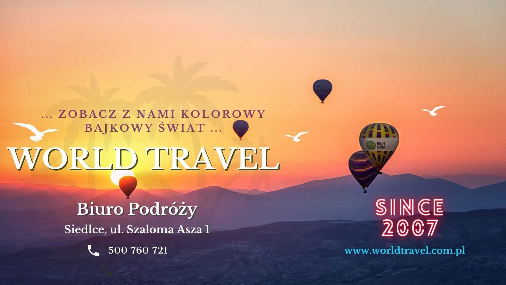 Biuro podrozy Siedlce World Travel, weekend, wczasy, urlop, wakacje