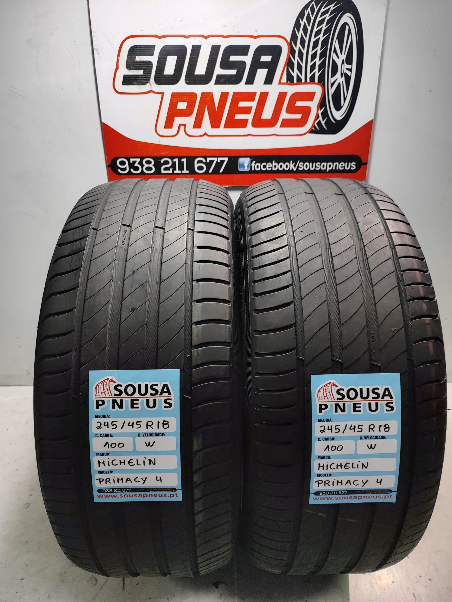 2 pneus semi novos Michelin primacy 4 245/45R18 100W Oferta dos Portes