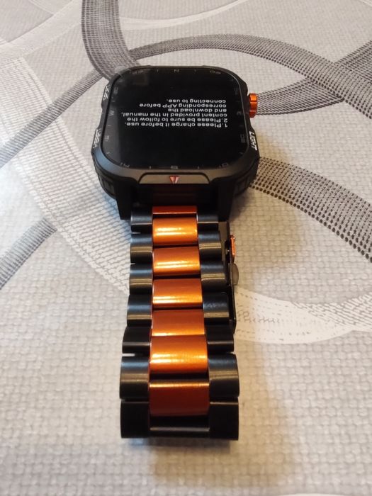 Smartwatch z kompasem 1100mAh na sylikonowym czarnym pasku
