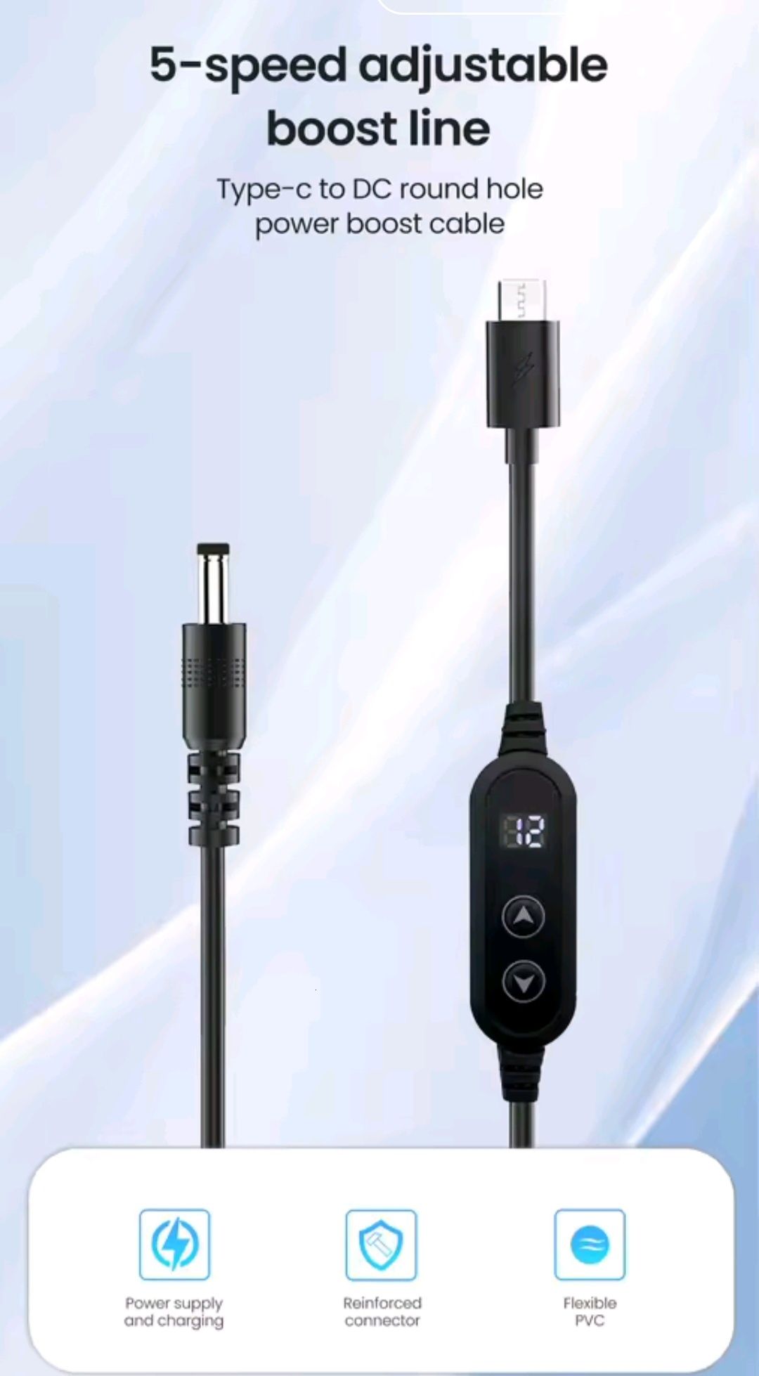 Adapter USB-C + 8 końcówek,  Ładowanie 5V–20V  Led Nowy