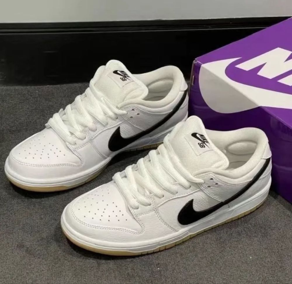 Акція!!! Nike SB Dunk Low Pro White Gum найк сб данк гам білі