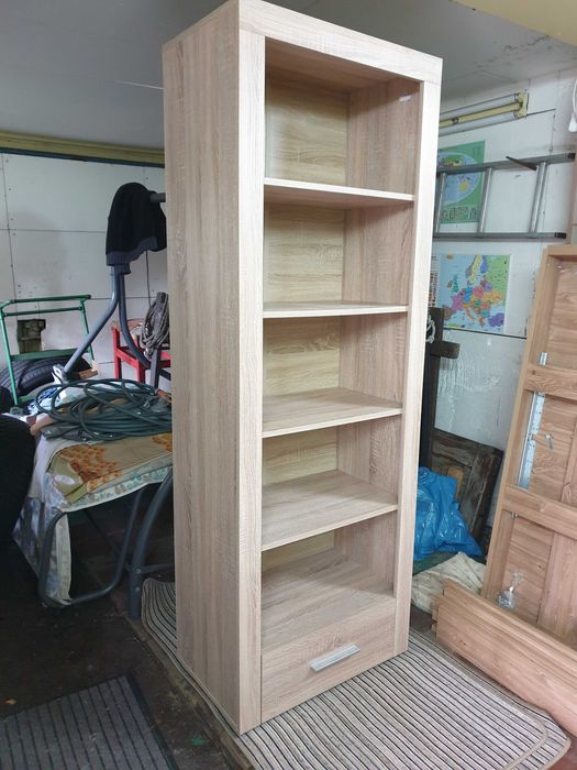 regał biblioteczka na książki zabawki 4 półki i szuflada 190x70x40