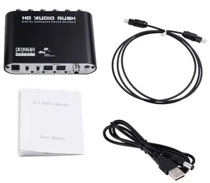 Декодер звука 5.1 ЦАП оптический S-PDIF аудио конвертер Toslink ARC