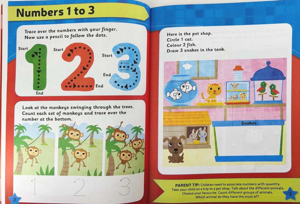 OUTLET Leap Ahead Workbook Math Age 3- 4 Home learning made fun