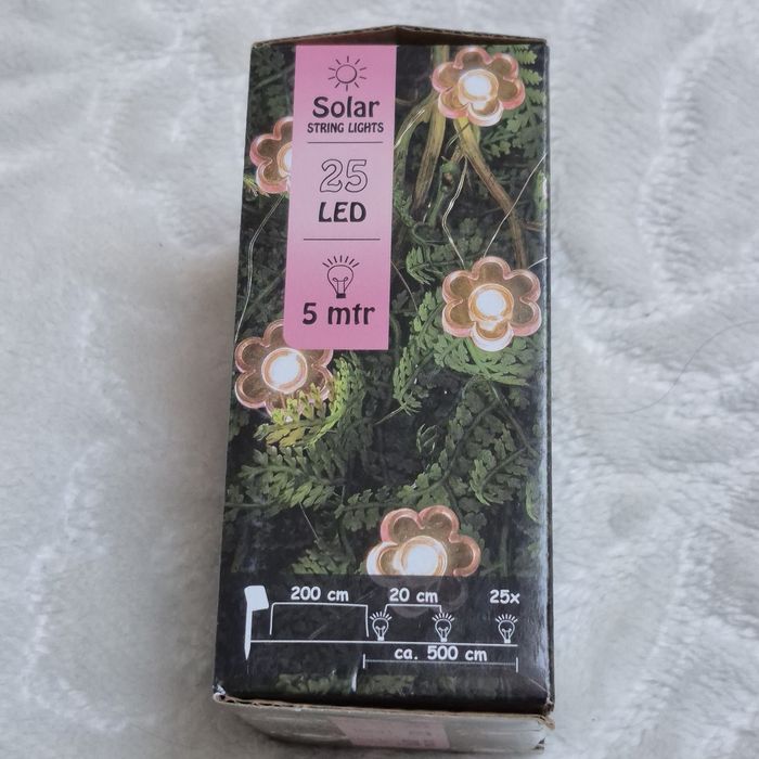 Lampki solarne Kwiaty ogrodowe 25 LED  5M Girlanda