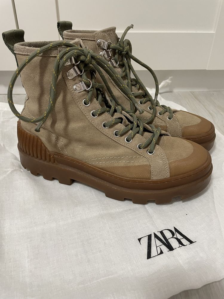 Zara buty sznurowane trapery 38