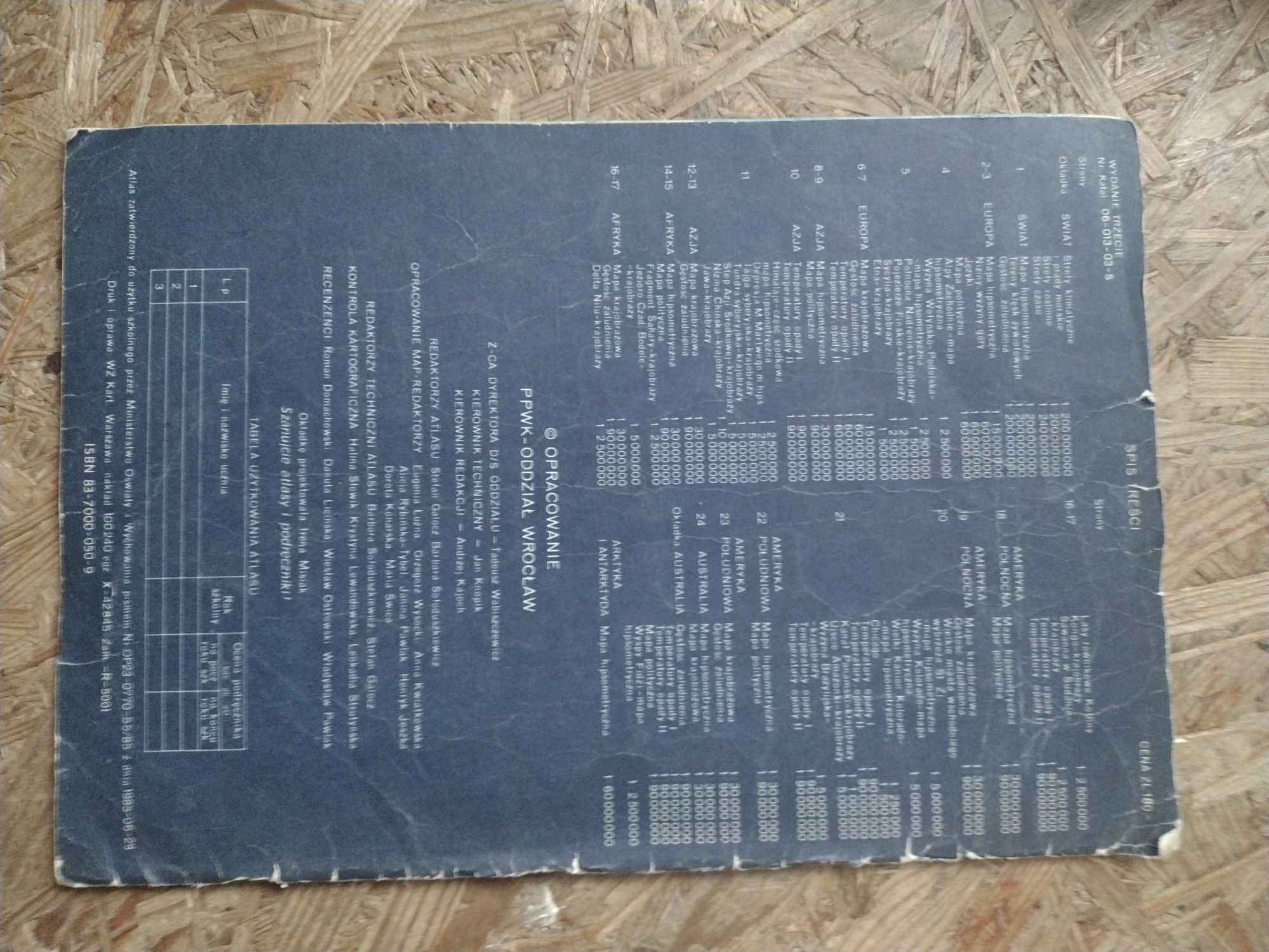 Atlas geograficzny dla klasy V 1987