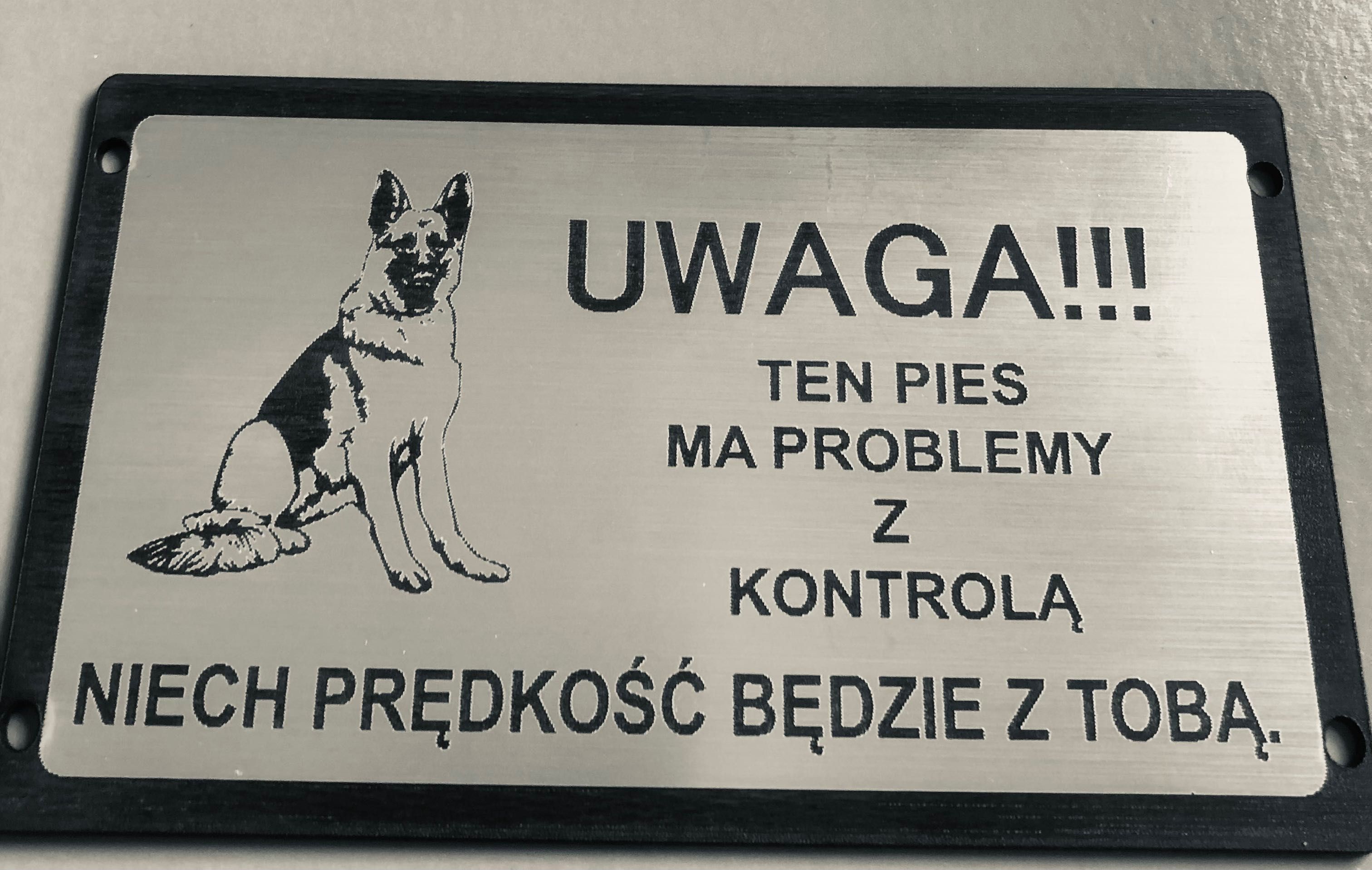 Tabliczka ostrzegawcza owczarek niemiecki nowe