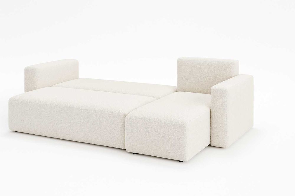 Narożnik NOYO 230cm z funkcją spania pojemnik na pościel boucle