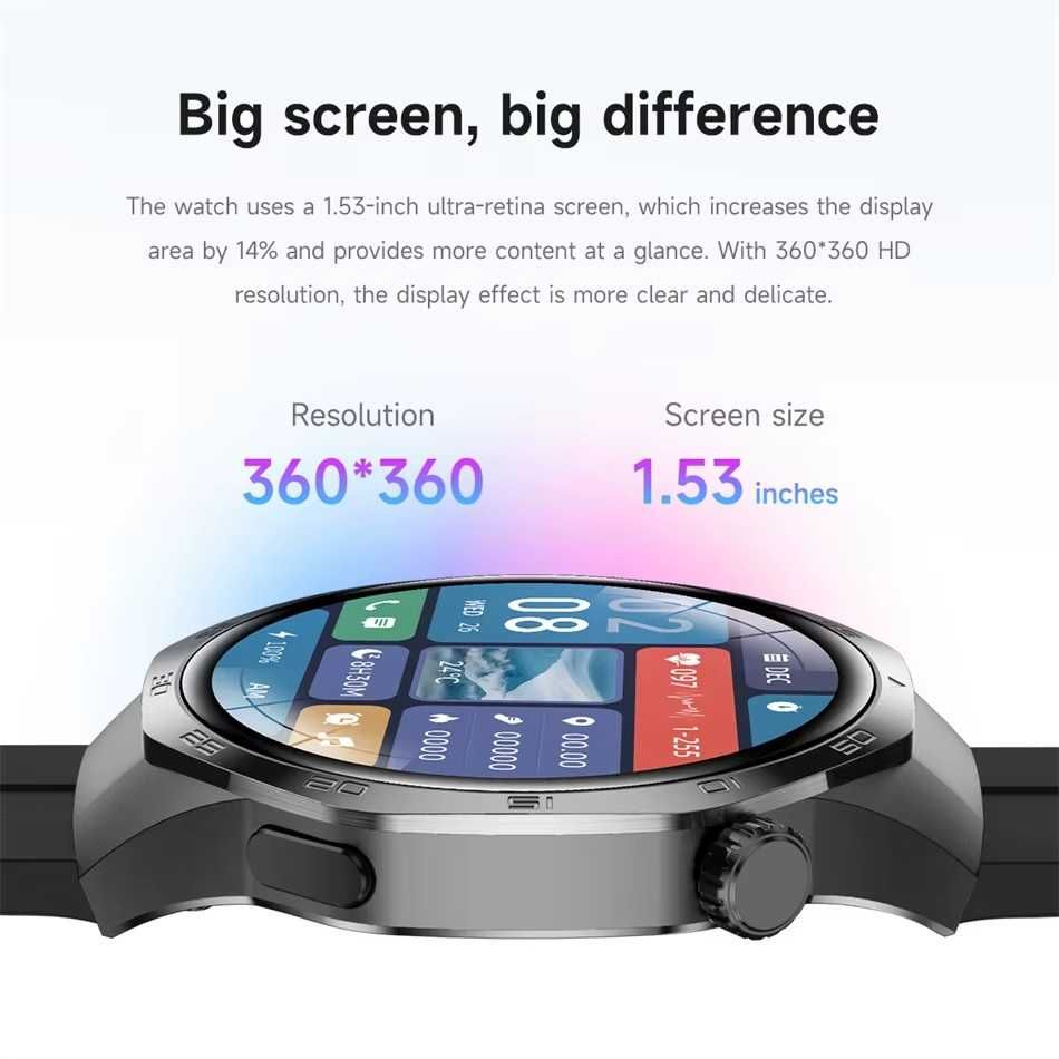 SmartWatch GT5 MAX 1,53 cala rozmowy menu PL