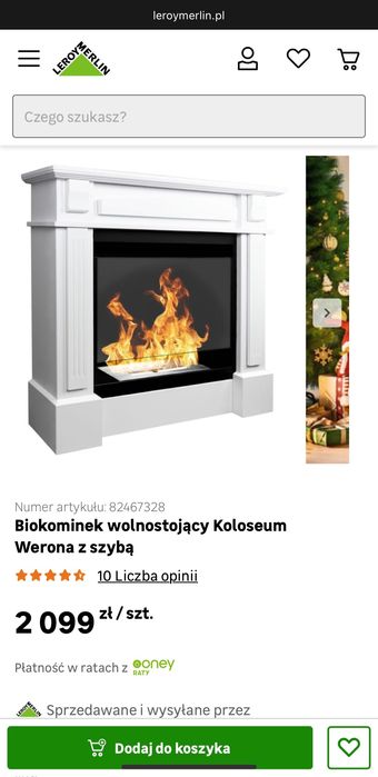 Biokominek wolnostojący Koloseum Werona z szybą