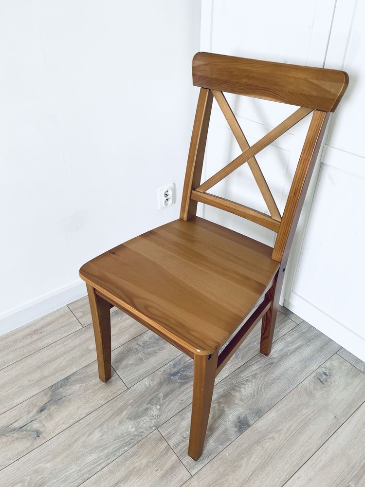 Krzesło Ikea Ingolf drewniane bejca
