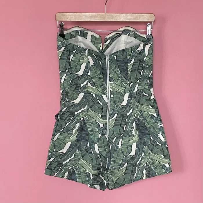 H&M kombinezon zielony liście 38 M