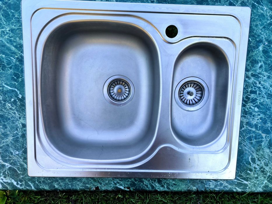 Zlewozmywak stalowy 1,5 komory 62 x 50 x 15 cm PYRAMIS