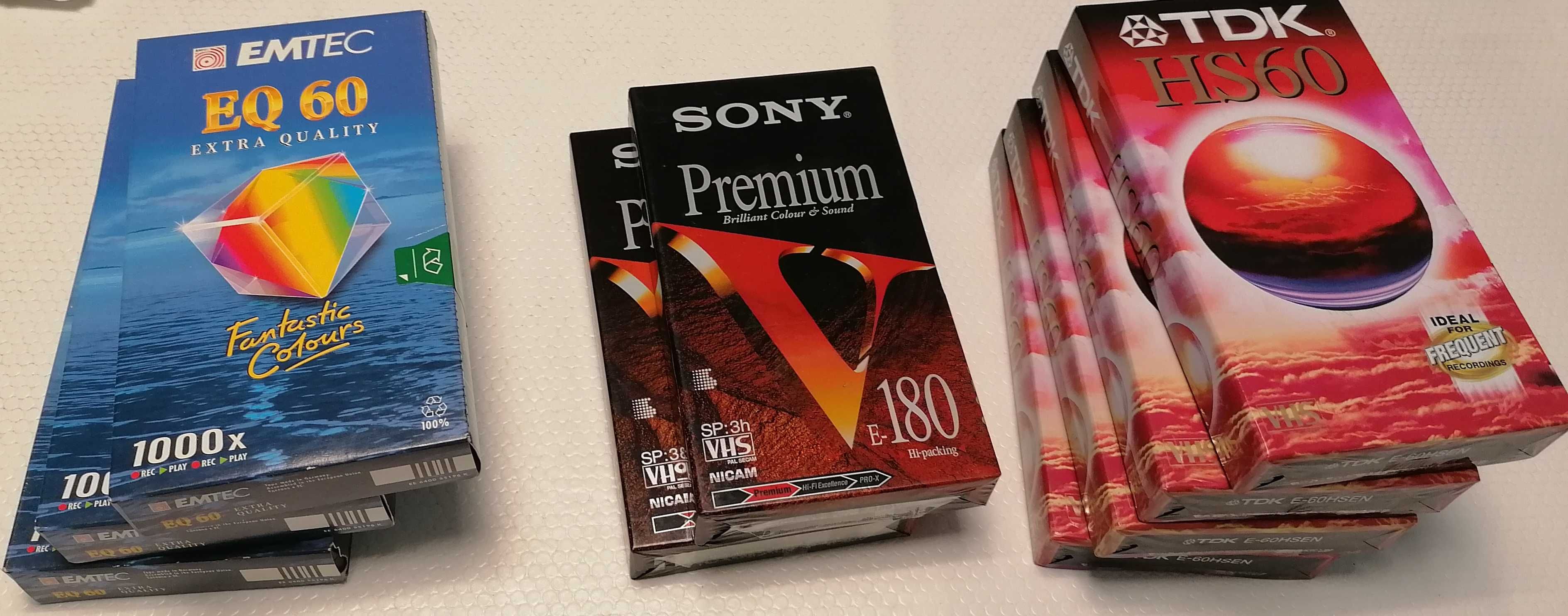Cassetes VHS 60 e 180 min, cada 5€