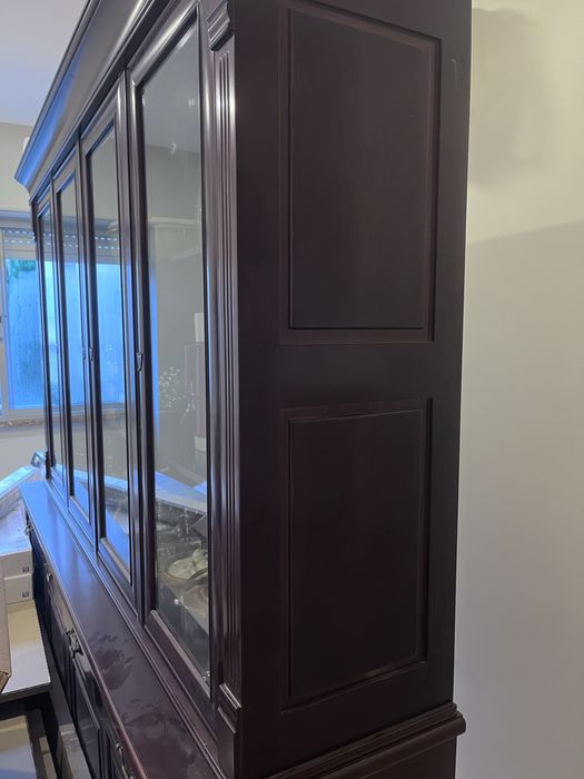 Móvel cristaleira sala mogno como novo