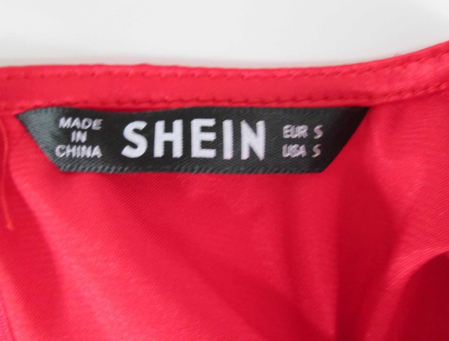 Shein  czerwona sukienka falbany hiszpanka vintage XS S 34 36