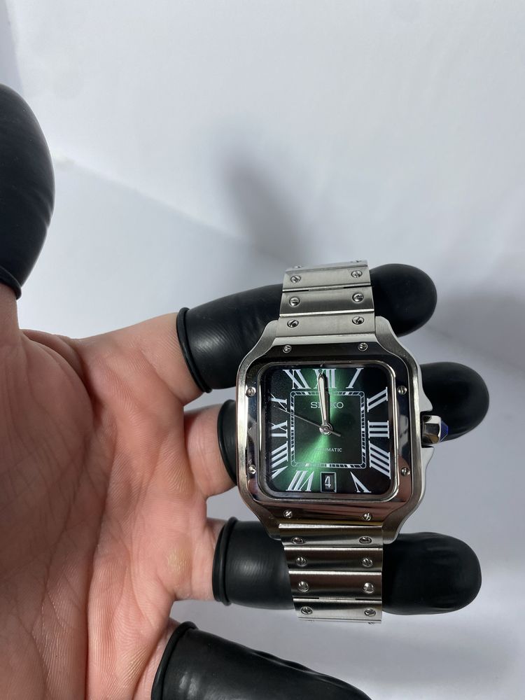 Zegarek automatyczny Seiko mod santos zieleń butelkowa  nh35 tanio!!
