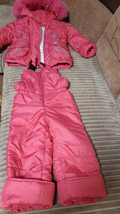 Зимовий комбінезон, зимова дитяча куртка на дівчинку