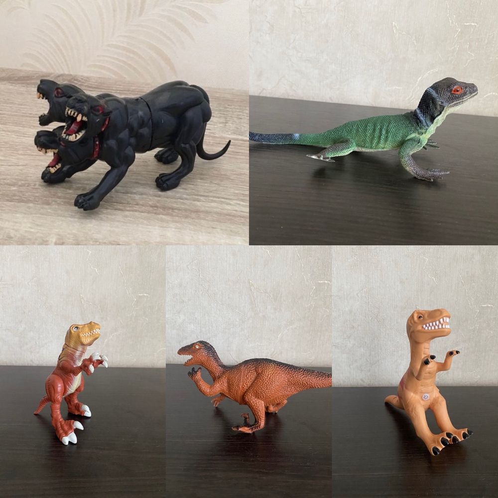 Динозавры игрушки, трехголовый пес