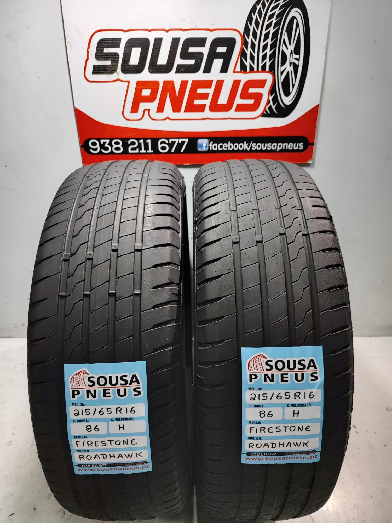 2 pneus semi novos Firestone 215-65r16 Oferta dos Portes