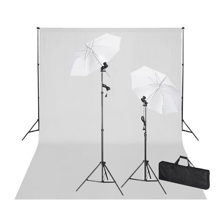 Vidaxl Zestaw Do Studia Fotograficznego, Białe Tło 6 X 3 M I Światła