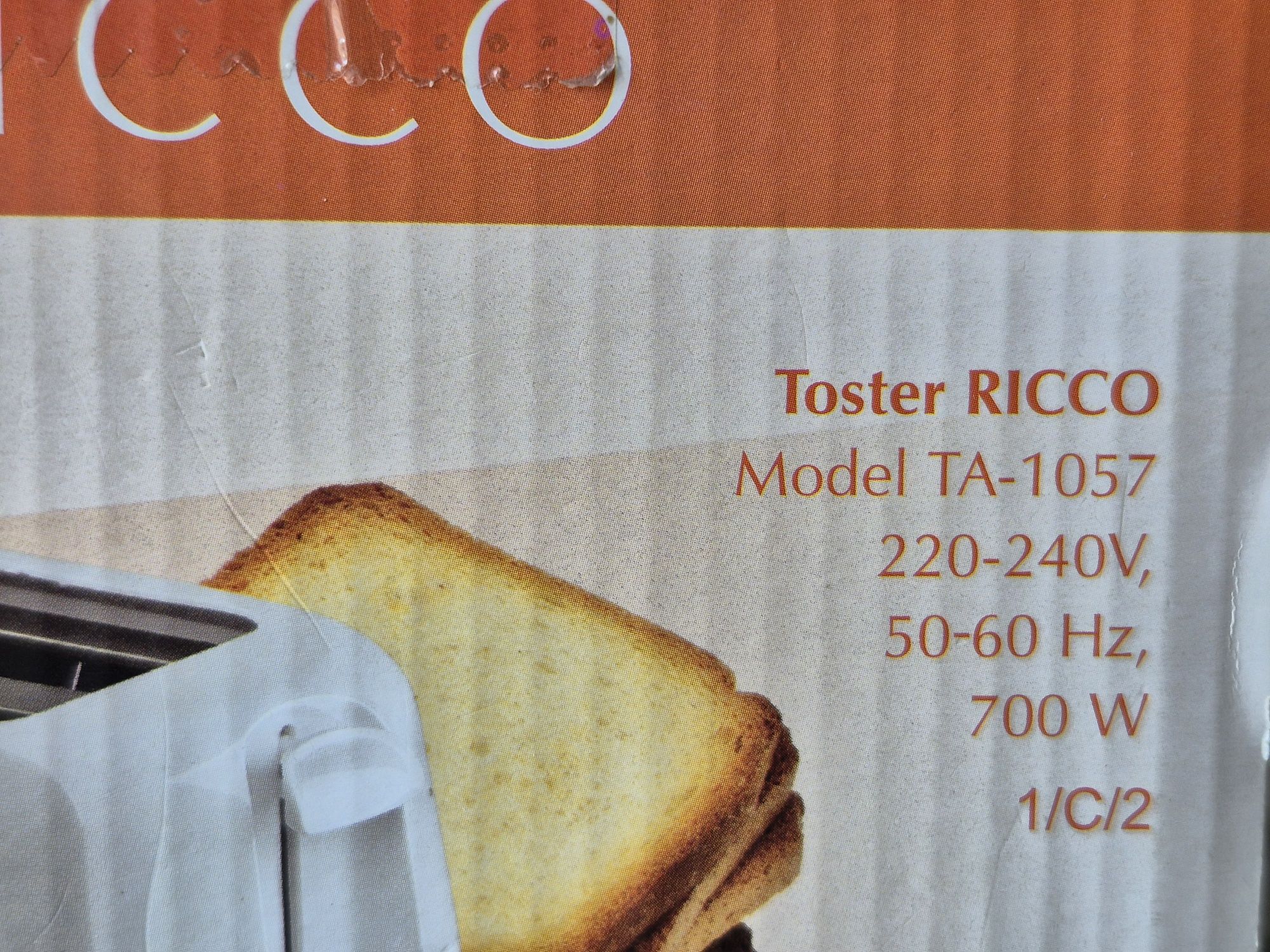Nowy toster Ricco TA-1057 mpc 700W