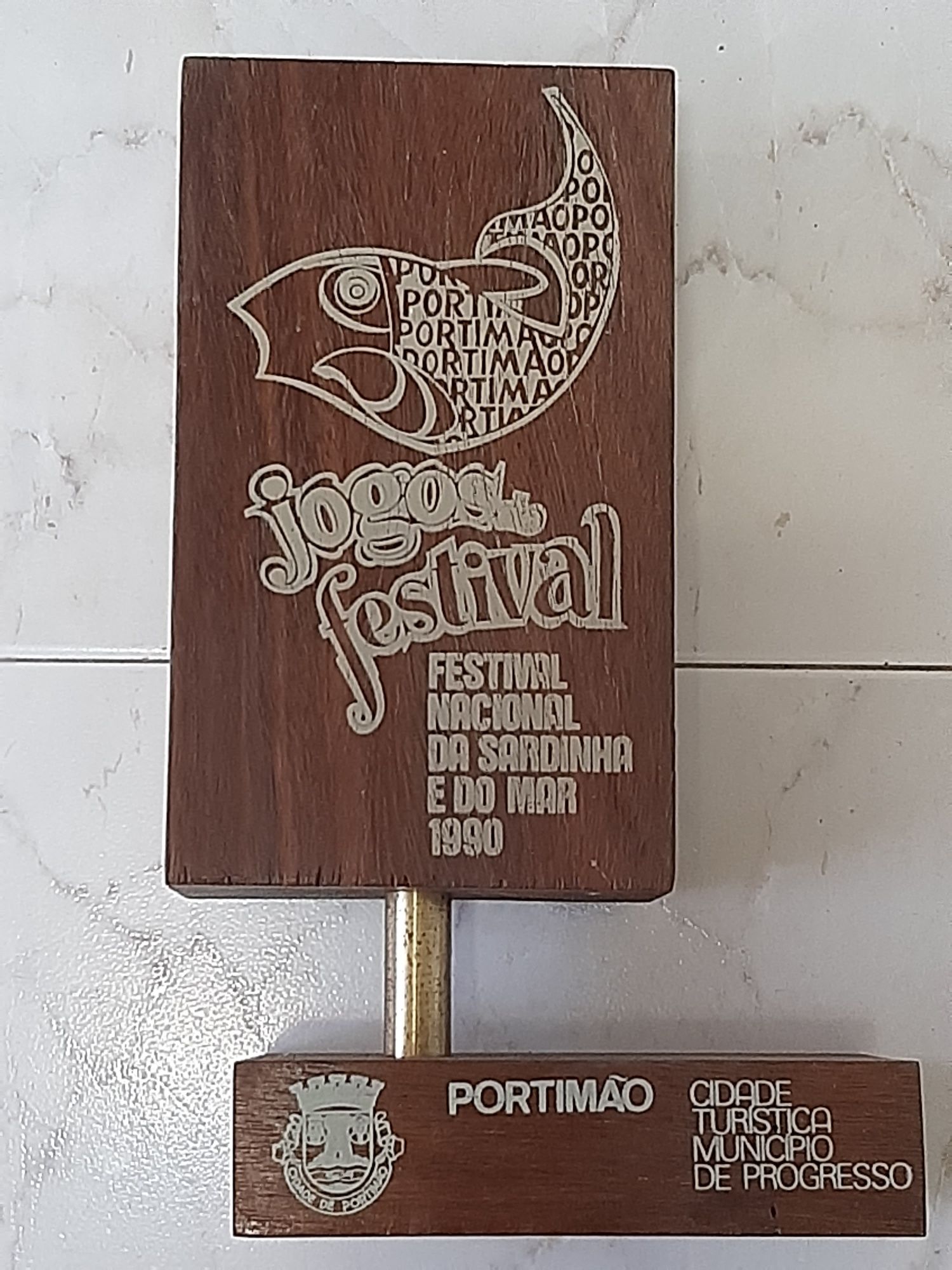 Troféu/peça decoração jogos do festival sardinha Portimão 1990