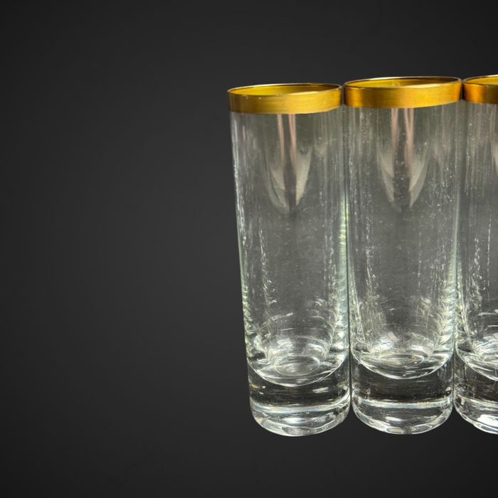 Wysokie kieliszki do likieru złocenie na rancie B5/021502