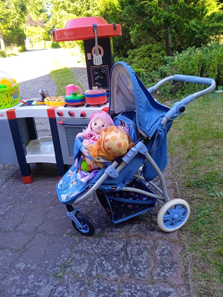 Zestaw zabawek dla dzieci wózek dla lalek spacerówka kuchenka smoby
