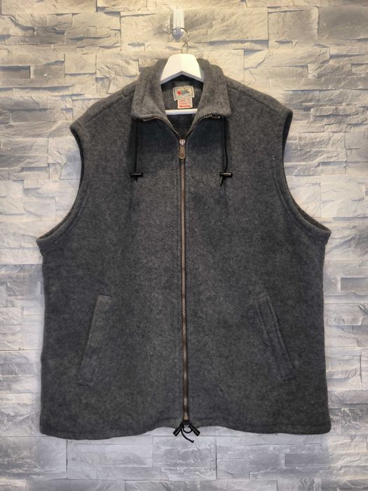 Kamizelka Polarowa Fjallraven Vest Bezrękawnik Vintage Duże Logo Szara