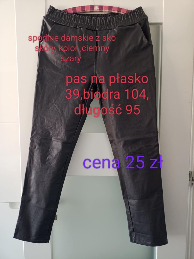 Spodnie damskie z ekoo skóry