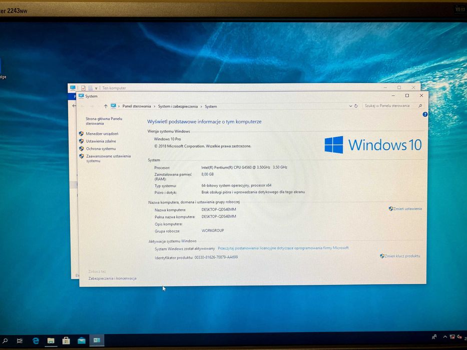 Komputer G4560/ GTX1050ti 4gb/ 8gb/ 128gb ssd+hdd
