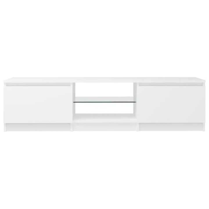 Szafka RTV pod TV z oświetleniem LED RGB biała 140 x 40