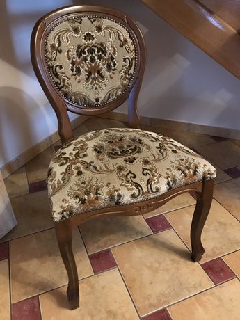 Krzesło drewniane Ludwik tapicerowane 2 sztuki
