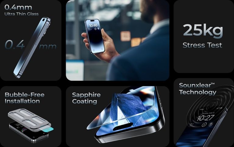 Benks GlassWarrior Sapphire iPhone 15 Pro Max Защитное Стекло / Сапфир