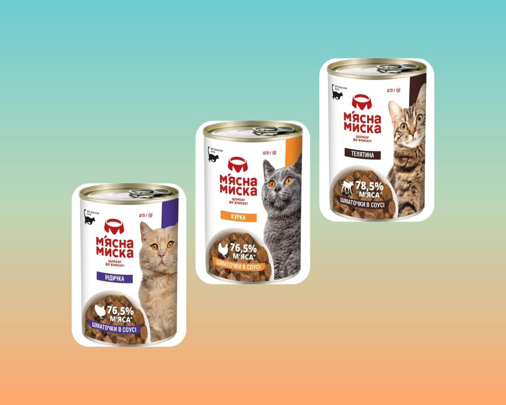 Корм для котов Мясная Миска 415г (кусочки в соусе)