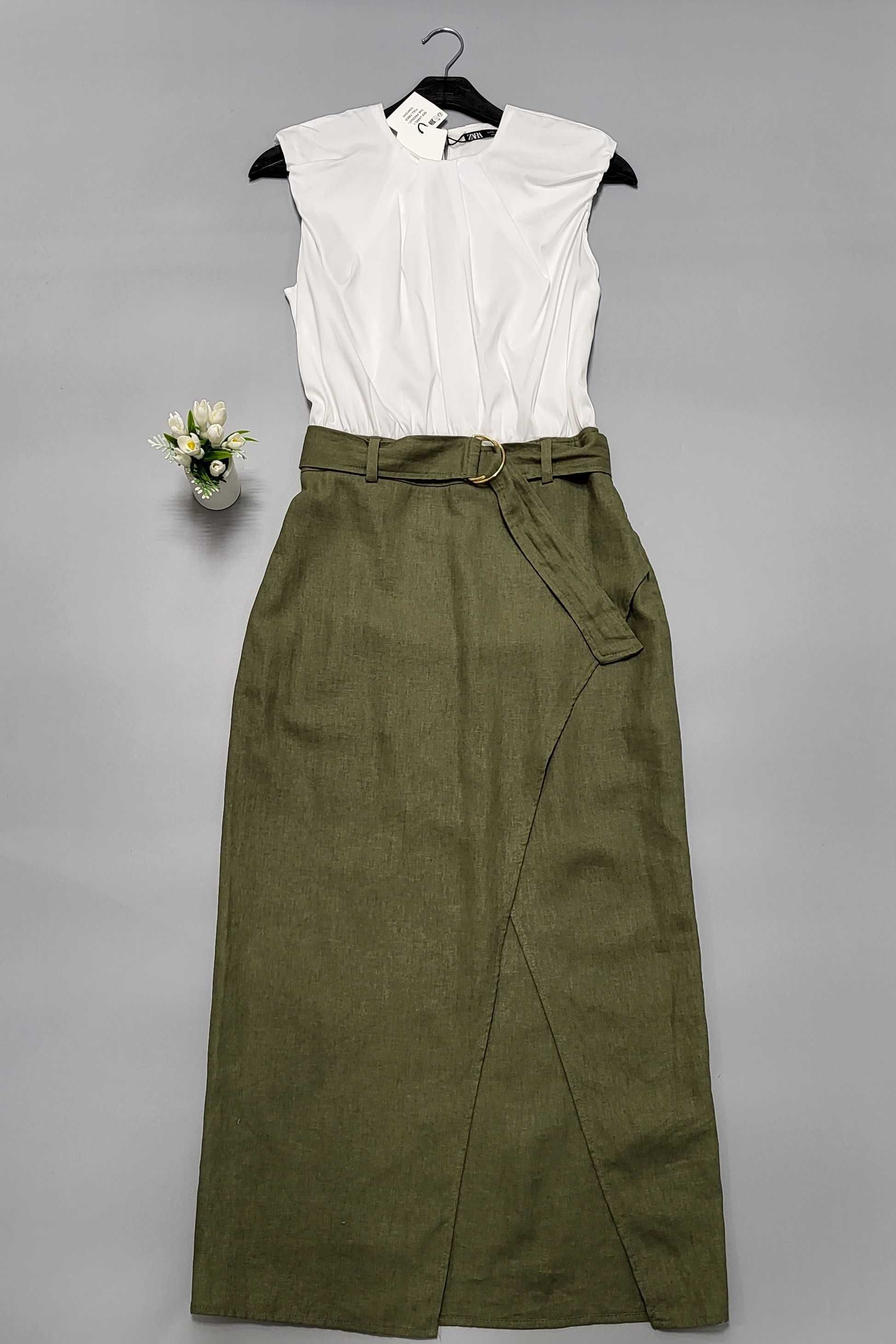 Контрастна сукня міді Zara - XS, S, M